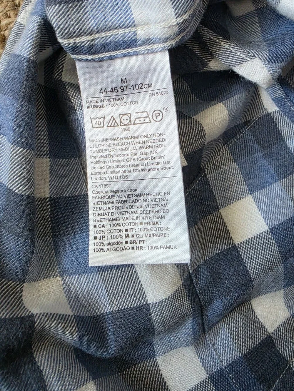 Banana Republic Men's Blue & White Plaid Button-Down Shirt
